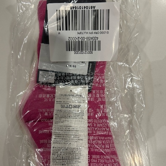 Gap Kids Pink White 3 Pack Socks Size M Fits Shoe 13-2 - Picture 2 of 5